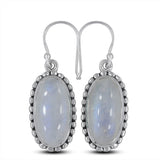 Rainbow Moonstone Silver Earrings