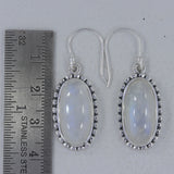 Rainbow Moonstone Silver Earrings