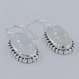 Rainbow Moonstone Silver Earrings