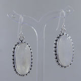 Rainbow Moonstone Silver Earrings