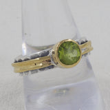 Green Emerald Silver Ring