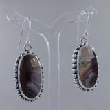 Rainbow Moonstone Silver Earrings