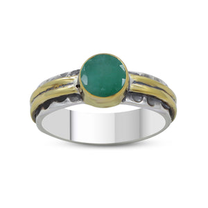 Green Emerald Silver Rings