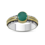 Green Emerald Silver Ring