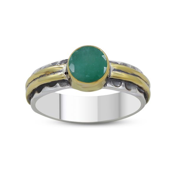 Green Emerald Silver Rings