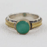 Green Emerald Silver Ring