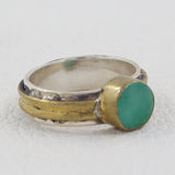 Green Emerald Silver Ring