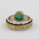 Green Emerald Silver Ring