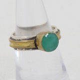 Green Emerald Silver Ring