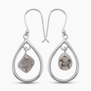 925 Silver Herkimer Quartz Earrings
