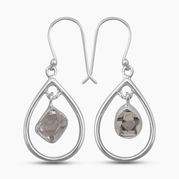 925 Silver Herkimer Quartz Earrings