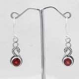 925 Starling Silver Garnet Earring