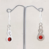 925 Starling Silver Garnet Earring