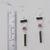 Natural Tourmaline Silver Earrings