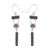 Natural Tourmaline Silver Earrings