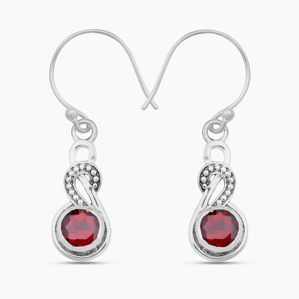 925 Sterling Silver Garnet Earrings