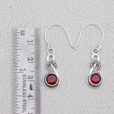 925 Starling Silver Garnet Earring