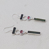 Natural Tourmaline Silver Earrings