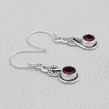 925 Starling Silver Garnet Earring