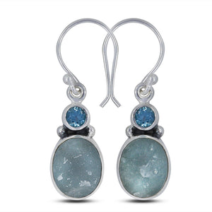 Rose Quartz Silver Earrings