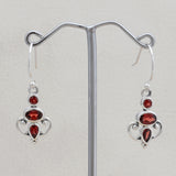 925 Starling Silver Garnet Earring