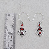 925 Starling Silver Garnet Earring