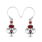 925 Starling Silver Garnet Earring