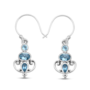 925 Sterling Silver Garnet Earring