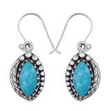 Natural Mexican Turquoise Silver Earrings