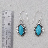 Natural Mexican Turquoise Silver Earrings