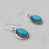 Natural Mexican Turquoise Silver Earrings