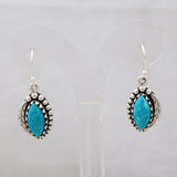 Natural Mexican Turquoise Silver Earrings