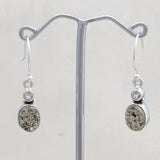 925 Starling Silver Pyrite Druzy Earring