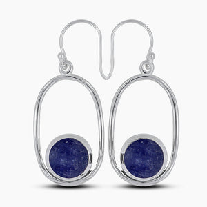 Black Tourmaline Silver Earrings