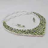 Natural Peridot Silver Necklace