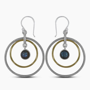 Rainbow Moonstone Silver Earrings