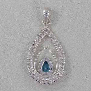 925 Sterling Silver Blue Topaz Pendants