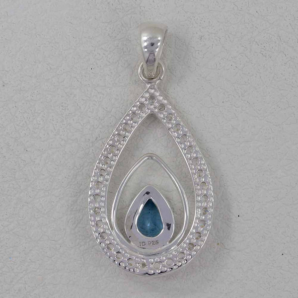 925 Sterling Silver Blue Topaz Pendants