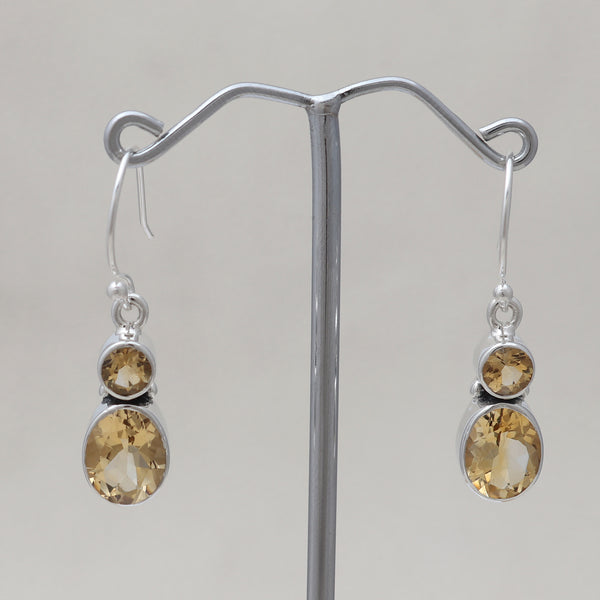 925 Sterling Silver Citrine Earrings