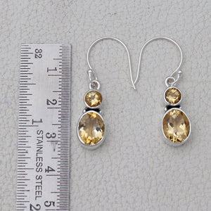 925 Sterling Silver Citrine Earrings