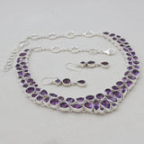 Natural Amethyst Silver Necklace