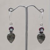 Rainbow Moonstone Silver Earring