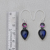 Rainbow Moonstone Silver Earring