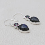 Rainbow Moonstone Silver Earring