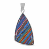 Rainbow Calsilica Sterling Silver Pendant