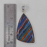 Rainbow Calsilica Sterling Silver Pendant