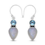 Rainbow Moonstone Silver Earring