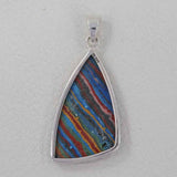 Rainbow Calsilica Sterling Silver Pendant