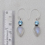 Rainbow Moonstone Silver Earring