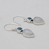 Rainbow Moonstone Silver Earring